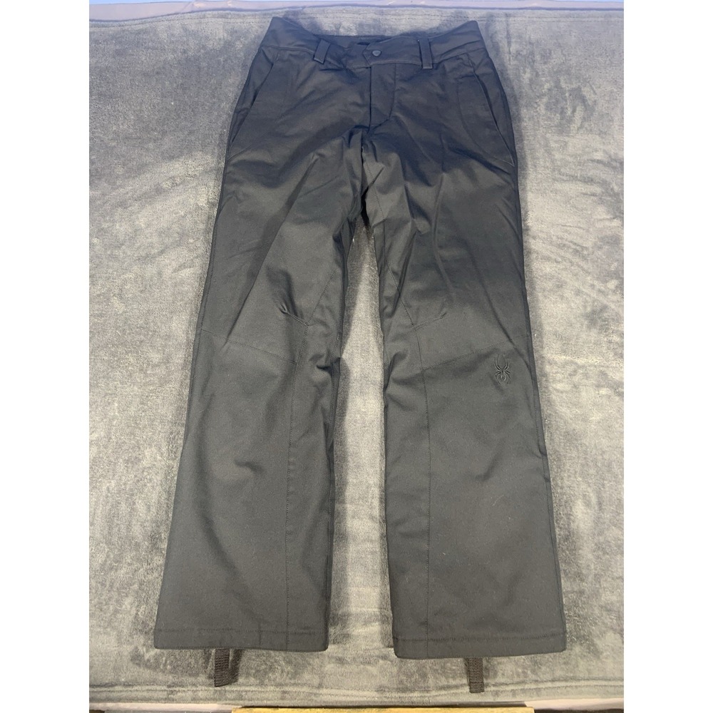 Spyder Men's Snow Ski Puffer Pants Black Size 8 Embroidered Winter Gear